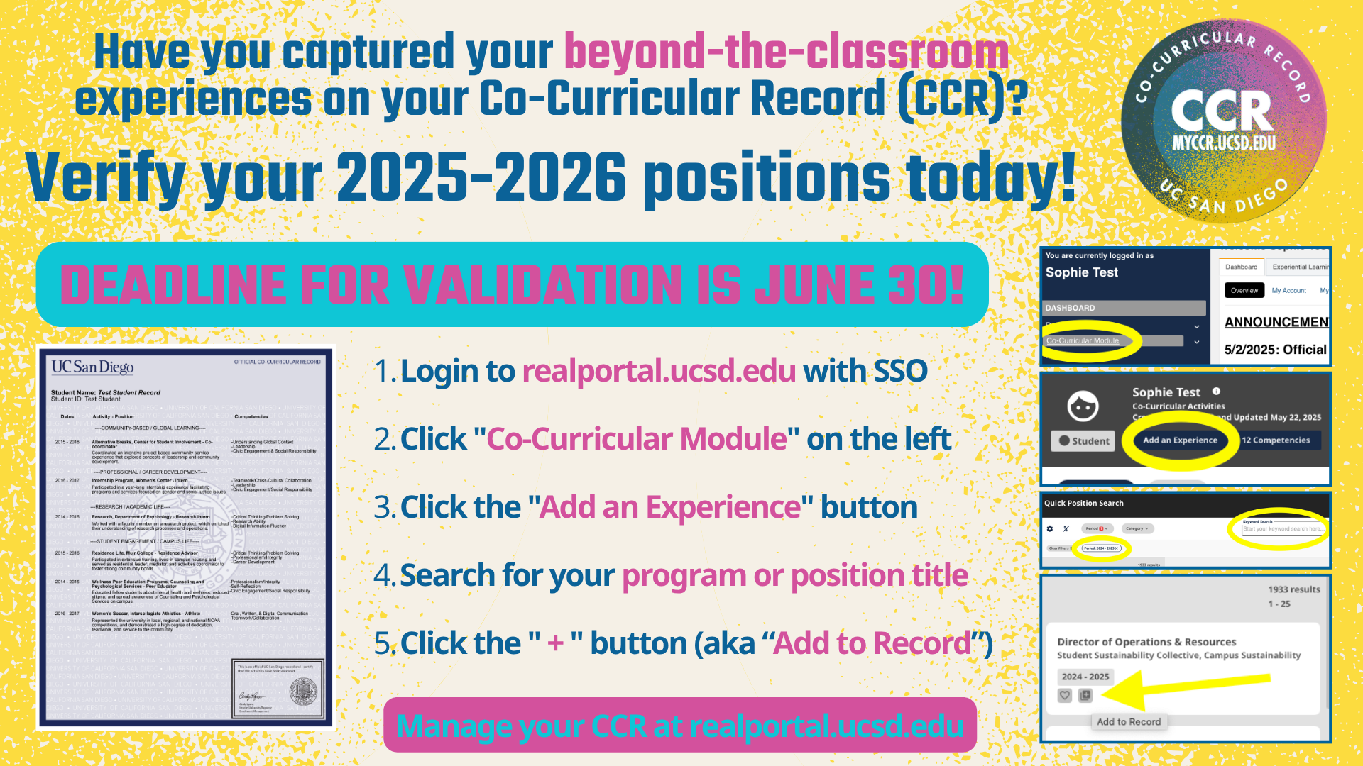 CCR Validation Reminder
